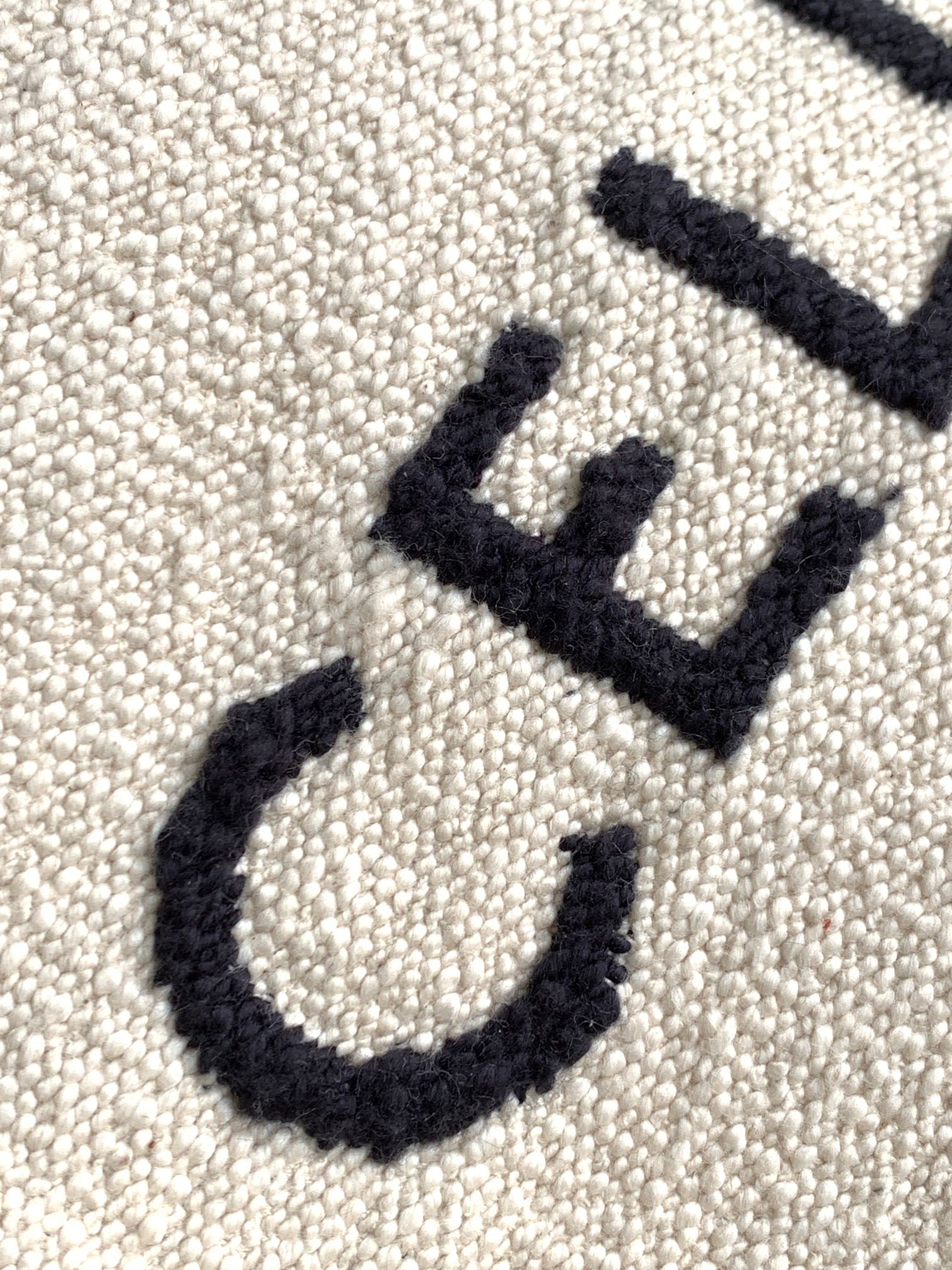 PETIT CABAS THAÏS 26 TEXTILE BLANC LOGO NOIR