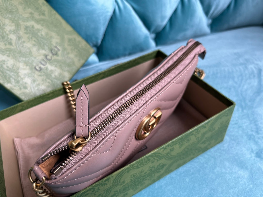 SAC À MAIN GG MARMONT MINI 22 EN CUIR DE VEAU VIOLET CLAIR