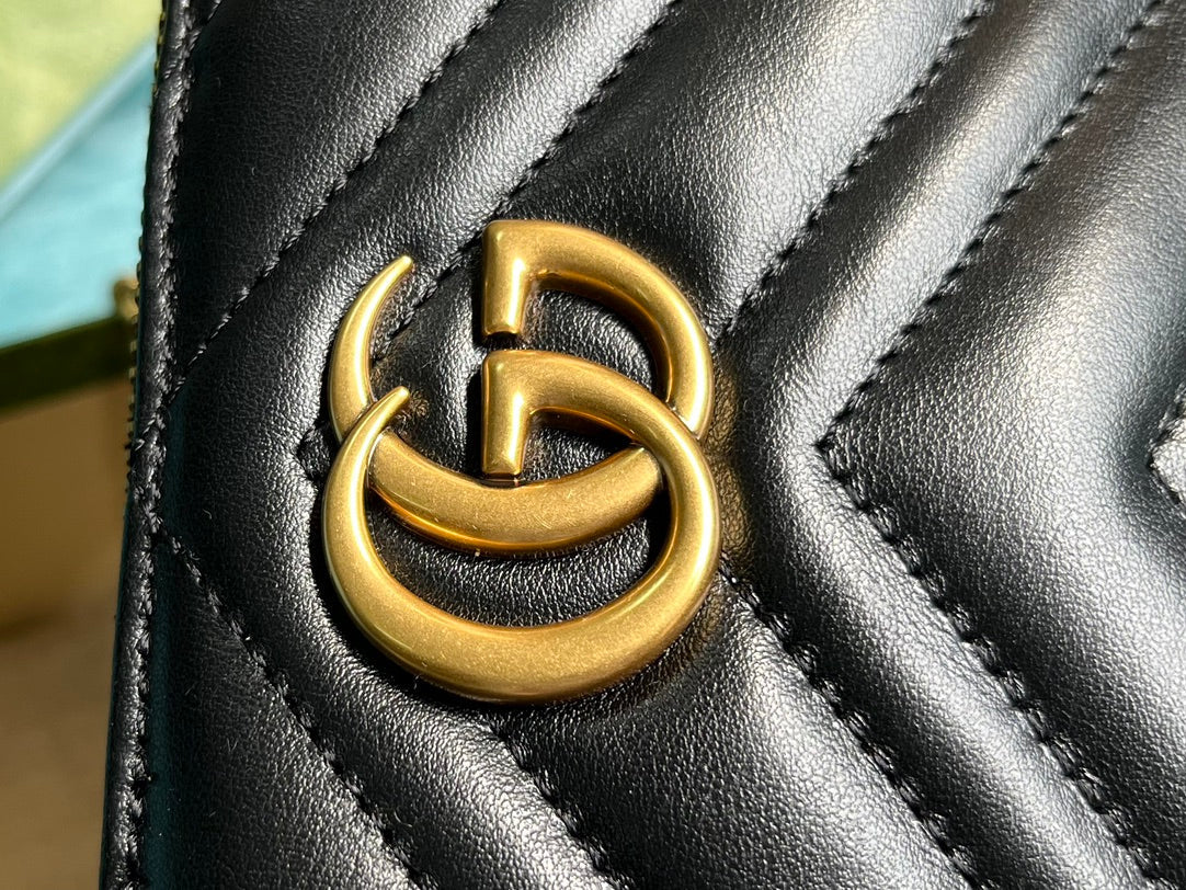 SAC À MAIN GG MARMONT MINI 22 EN CUIR DE VEAU NOIR