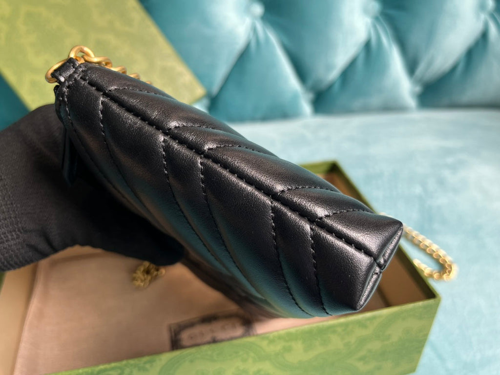 SAC À MAIN GG MARMONT MINI 22 EN CUIR DE VEAU NOIR