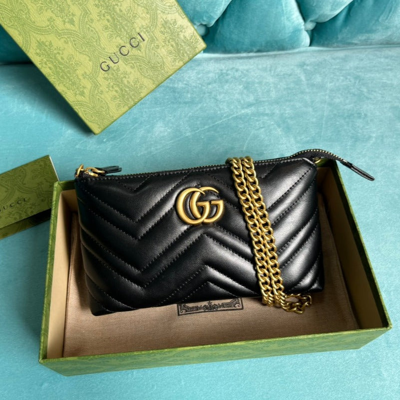 SAC À MAIN GG MARMONT MINI 22 EN CUIR DE VEAU NOIR