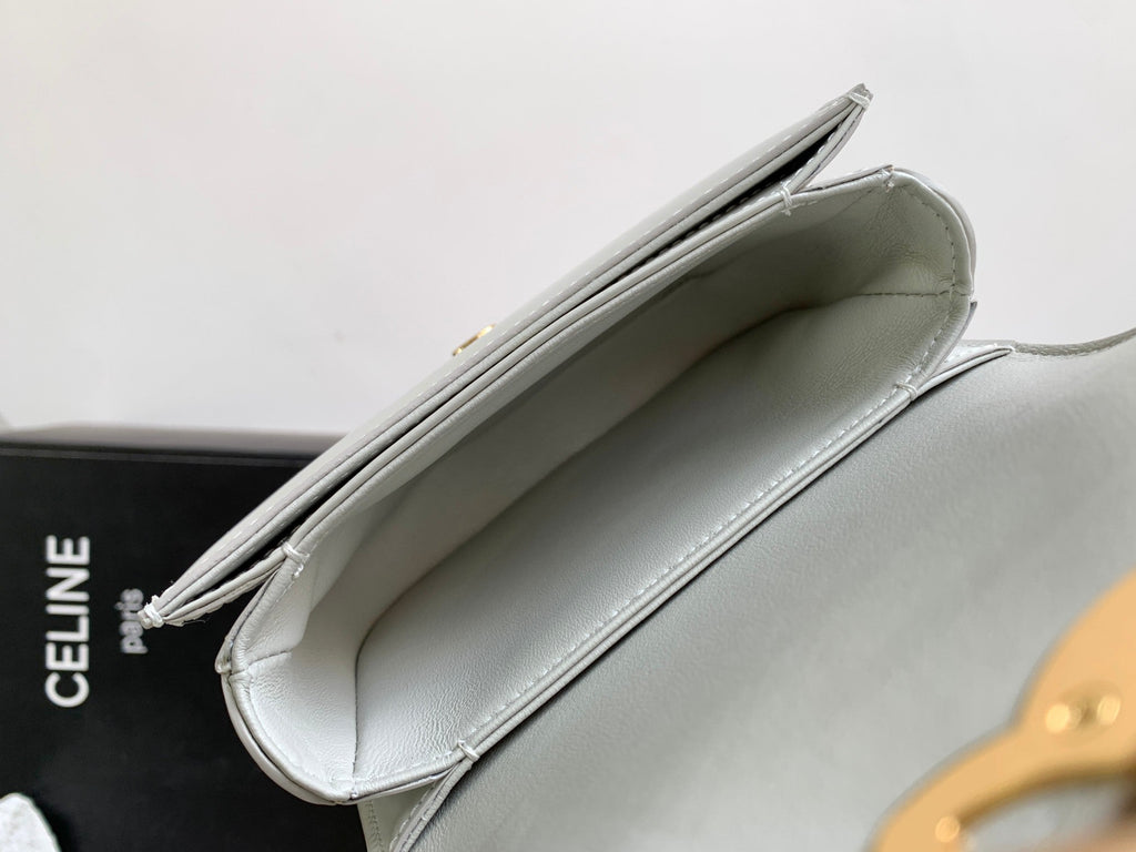 CHAINE TEEN BESACE TRIOMPHE 15,5CM CUIR DE VEAU GRIS