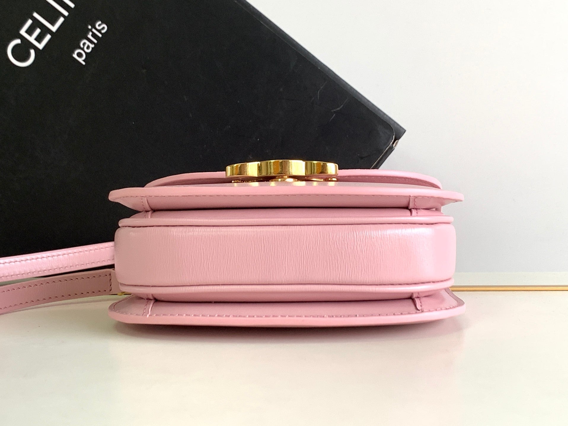 CHAINE TEEN BESACE TRIOMPHE 15,5CM CUIR DE VEAU ROSE