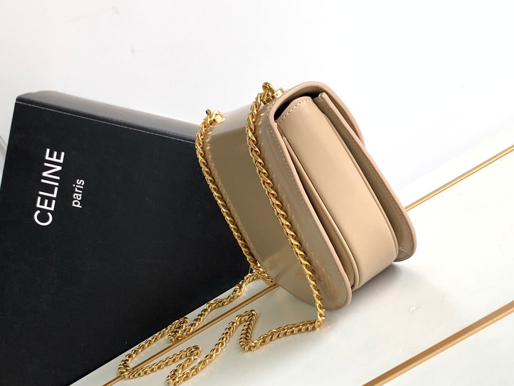 TEEN BESACE TRIOMPHE 18.5 BEIGE CALFSKIN WITH CHAIN