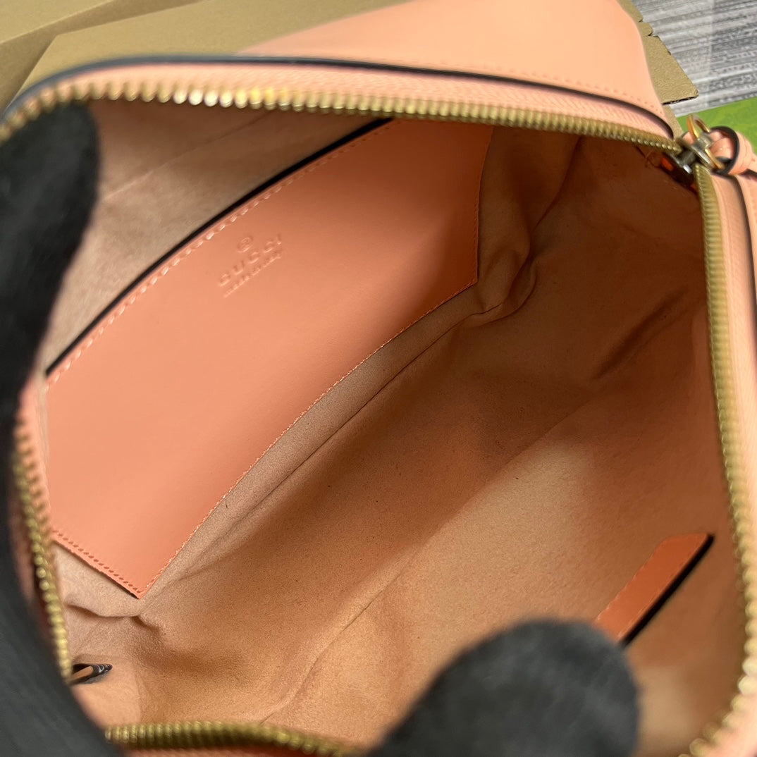 GG MARMONT SMALL 24 MATELASSÉ EN CUIR DE VEAU ROSE PÊCHE