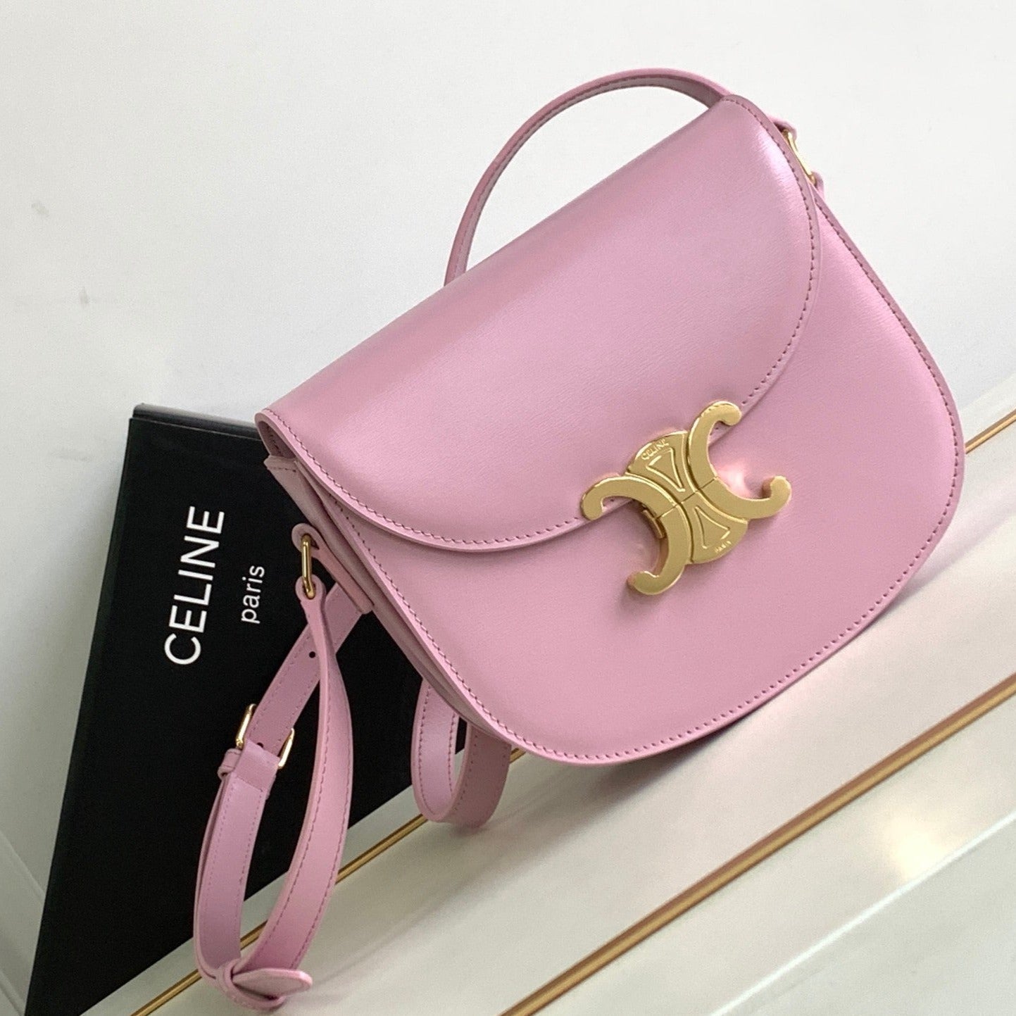 TEEN BESACE TRIOMPHE 18.5 CUIR DE VEAU ROSE