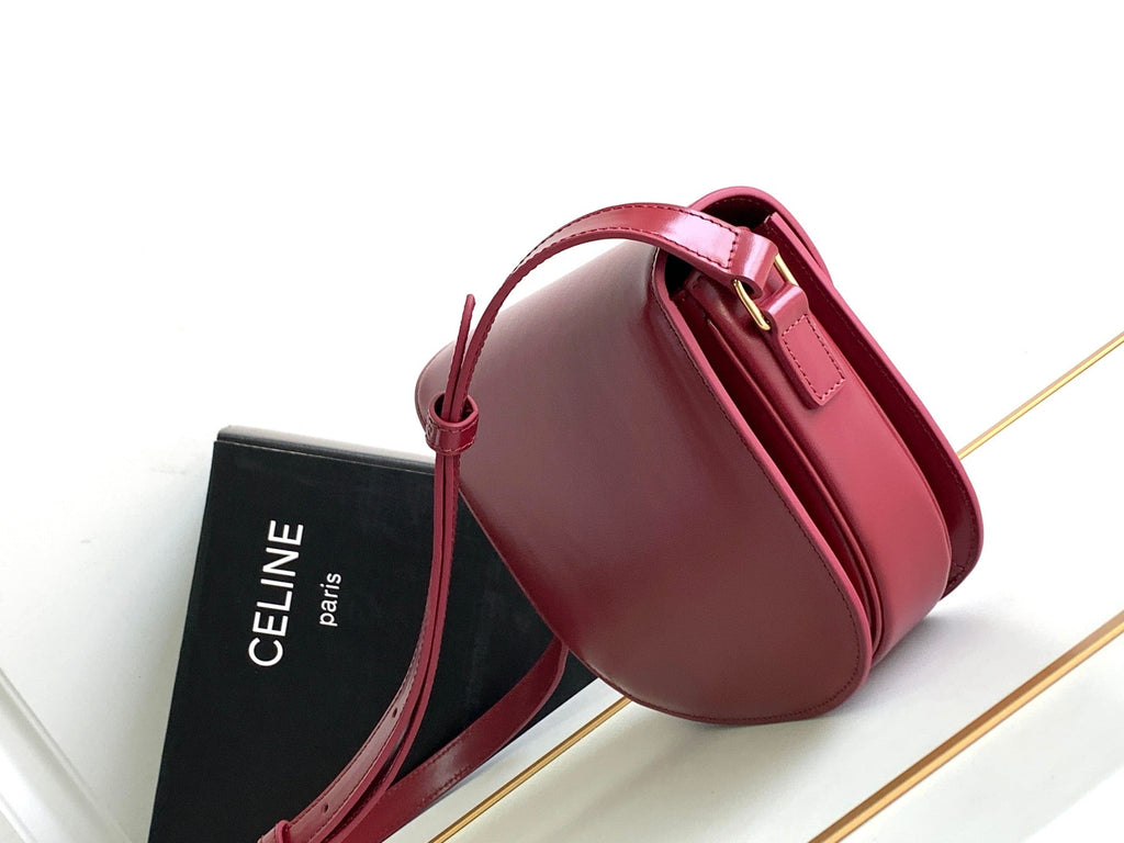 TEEN BESACE TRIOMPHE 18.5 CUIR DE VEAU ROUGE FONCÉ