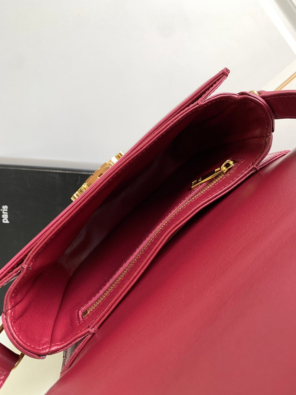 TEEN BESACE TRIOMPHE 18.5 CUIR DE VEAU ROUGE FONCÉ