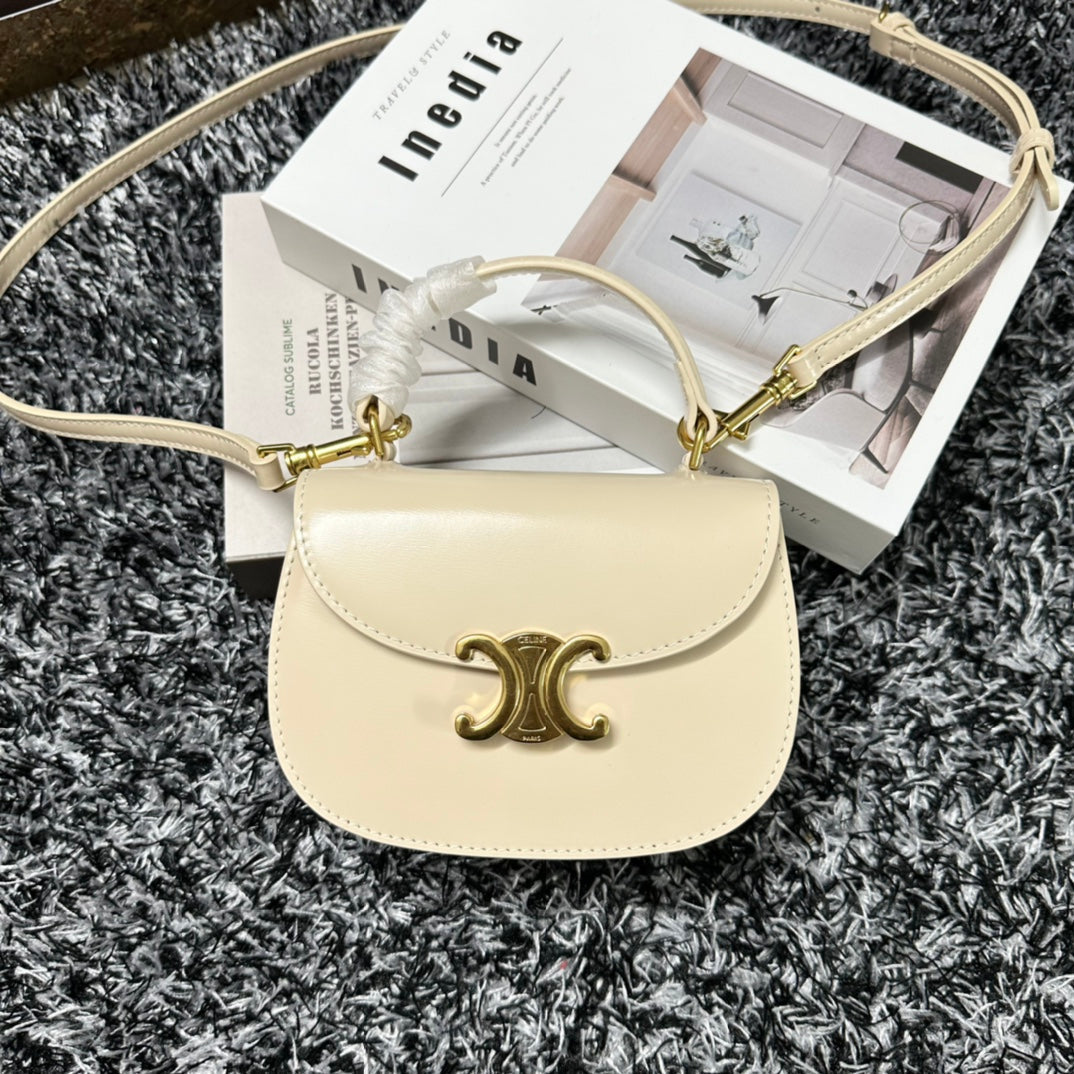 BESACE TRIPHOME 17 CUIR DE VEAU BLANC