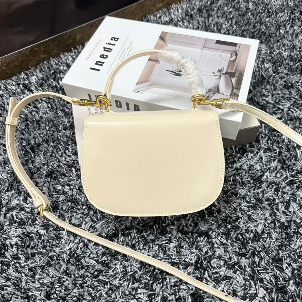 BESACE TRIPHOME 17 CUIR DE VEAU BLANC