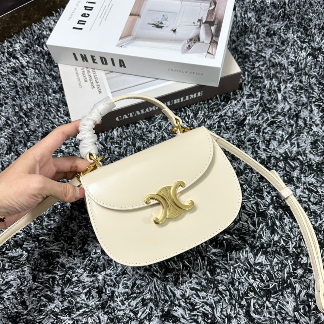 BESACE TRIPHOME 17 CUIR DE VEAU BLANC