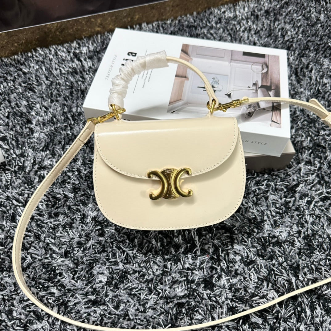 BESACE TRIPHOME 17 CUIR DE VEAU BLANC