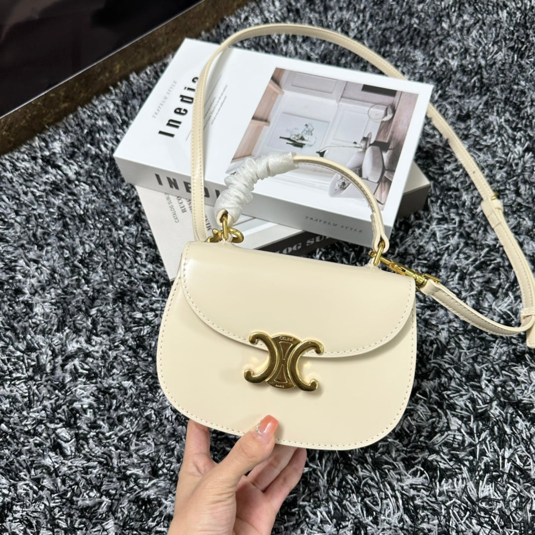 BESACE TRIPHOME 17 CUIR DE VEAU BLANC