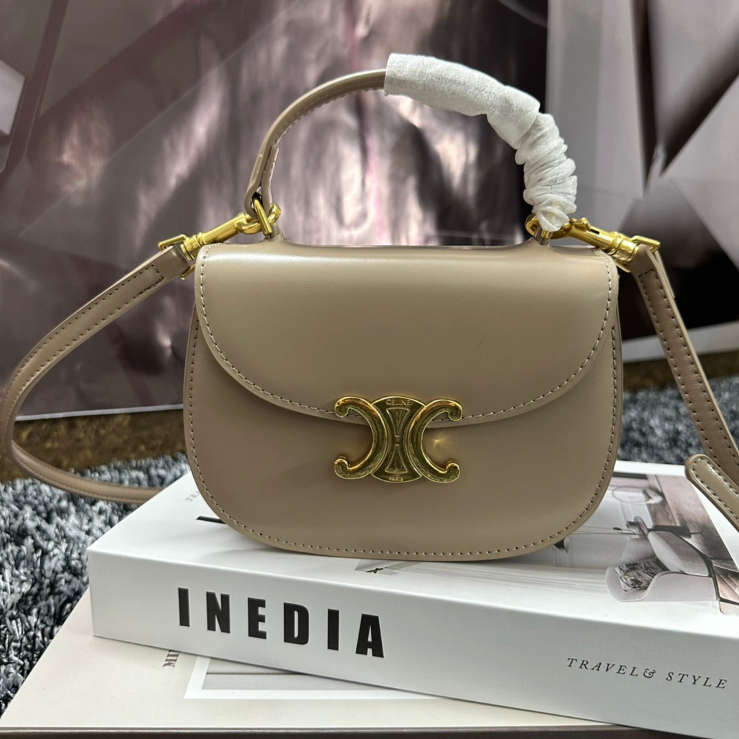 BESACE TRIPHOME 17 CUIR DE VEAU BEIGE CRÈME