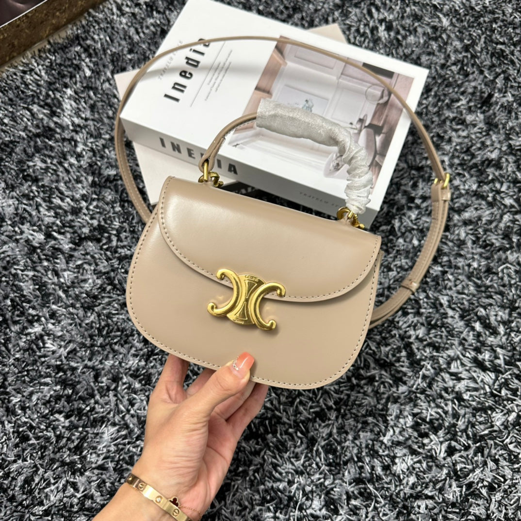 BESACE TRIPHOME 17 CUIR DE VEAU BEIGE CRÈME