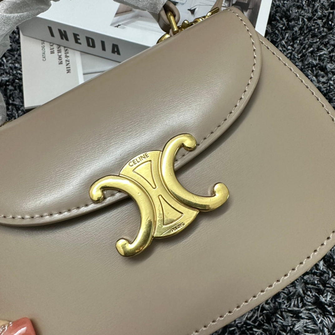 BESACE TRIPHOME 17 CUIR DE VEAU BEIGE CRÈME