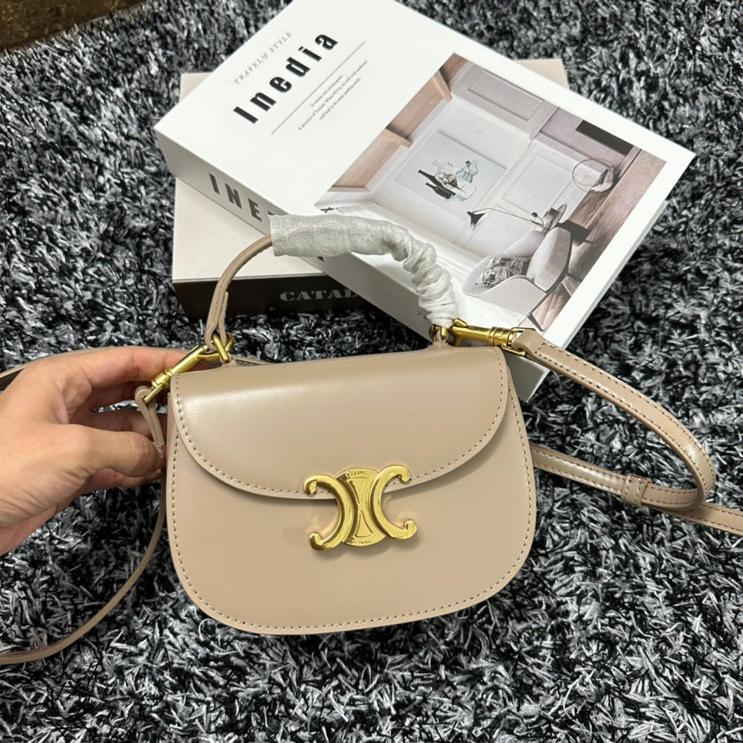 BESACE TRIPHOME 17 CUIR DE VEAU BEIGE CRÈME