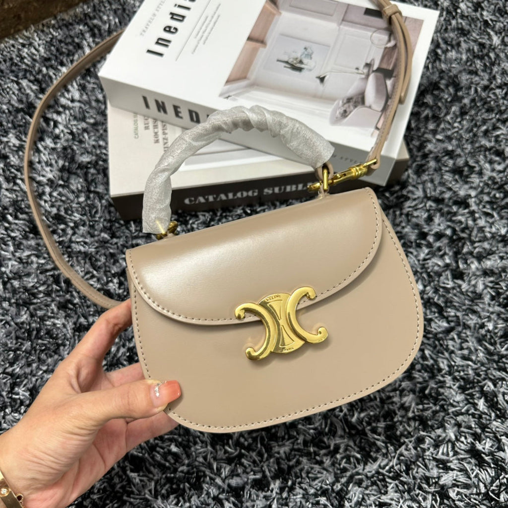 BESACE TRIPHOME 17 CUIR DE VEAU BEIGE CRÈME