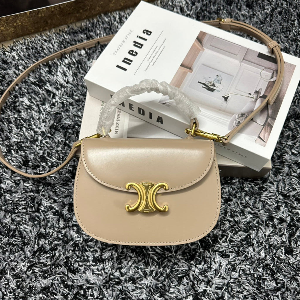 BESACE TRIPHOME 17 CUIR DE VEAU BEIGE CRÈME