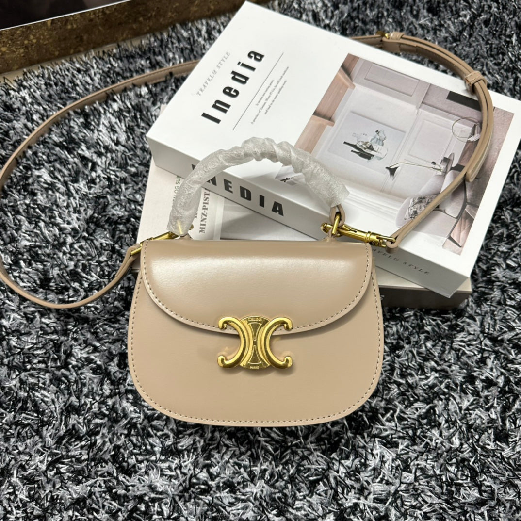 BESACE TRIPHOME 17 CUIR DE VEAU BEIGE CRÈME