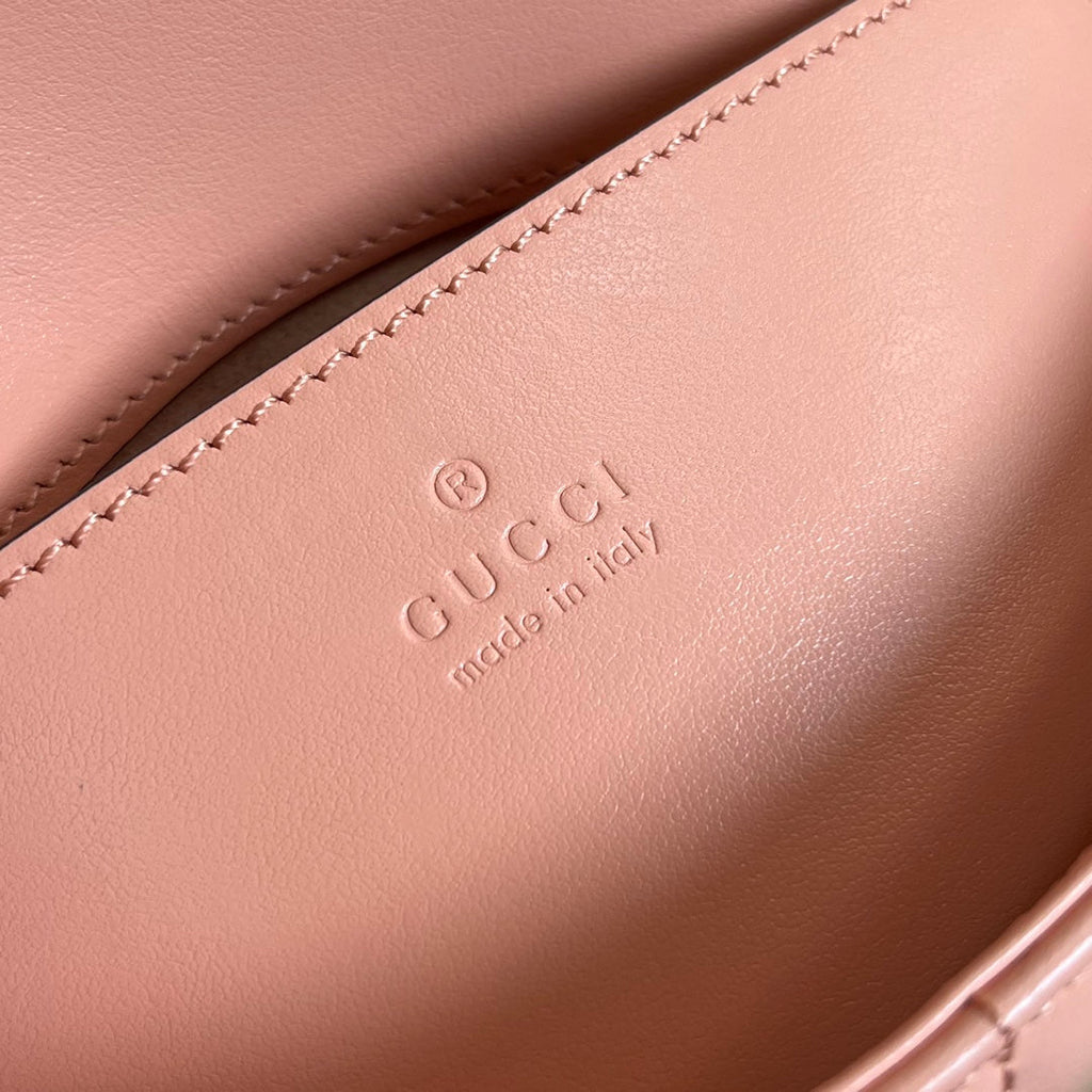 SAC CLASSIQUE GG MARMONT MINI 21 EN CUIR DE VEAU ROSE PÊCHE