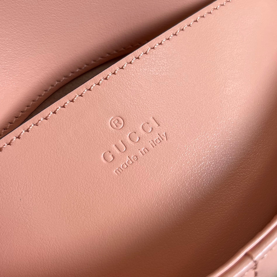 SAC CLASSIQUE GG MARMONT MINI 21 EN CUIR DE VEAU ROSE PÊCHE