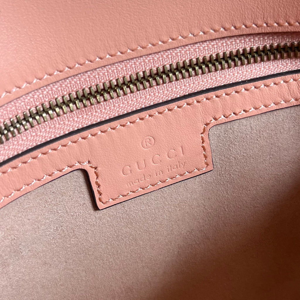 SAC CLASSIQUE GG MARMONT 26 EN CUIR DE VEAU ROSE PÊCHE