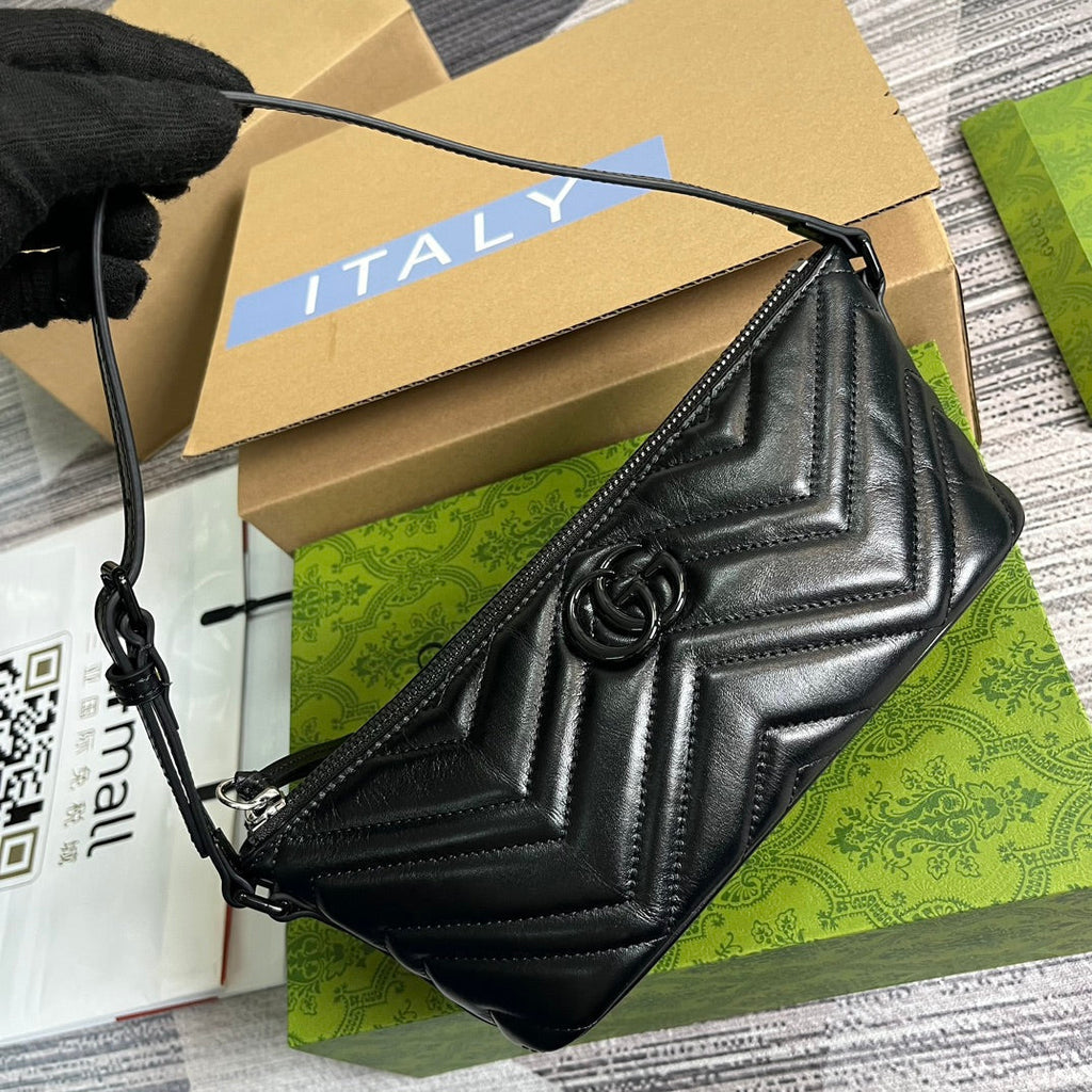 SAC À MAIN GG MARMONT SMALL 23 EN CUIR DE VEAU NOIR
