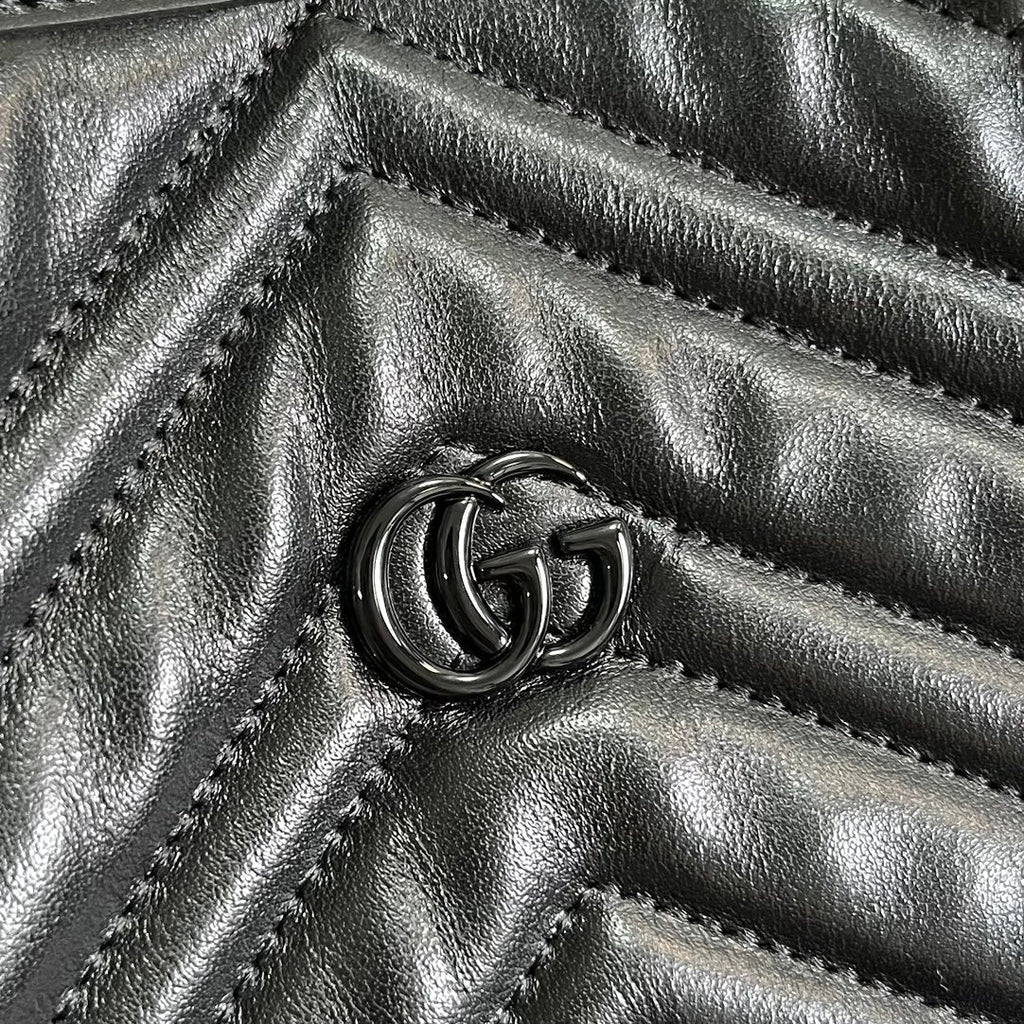 Grand sac fourre-tout GG MARMONT 38 en cuir de veau noir