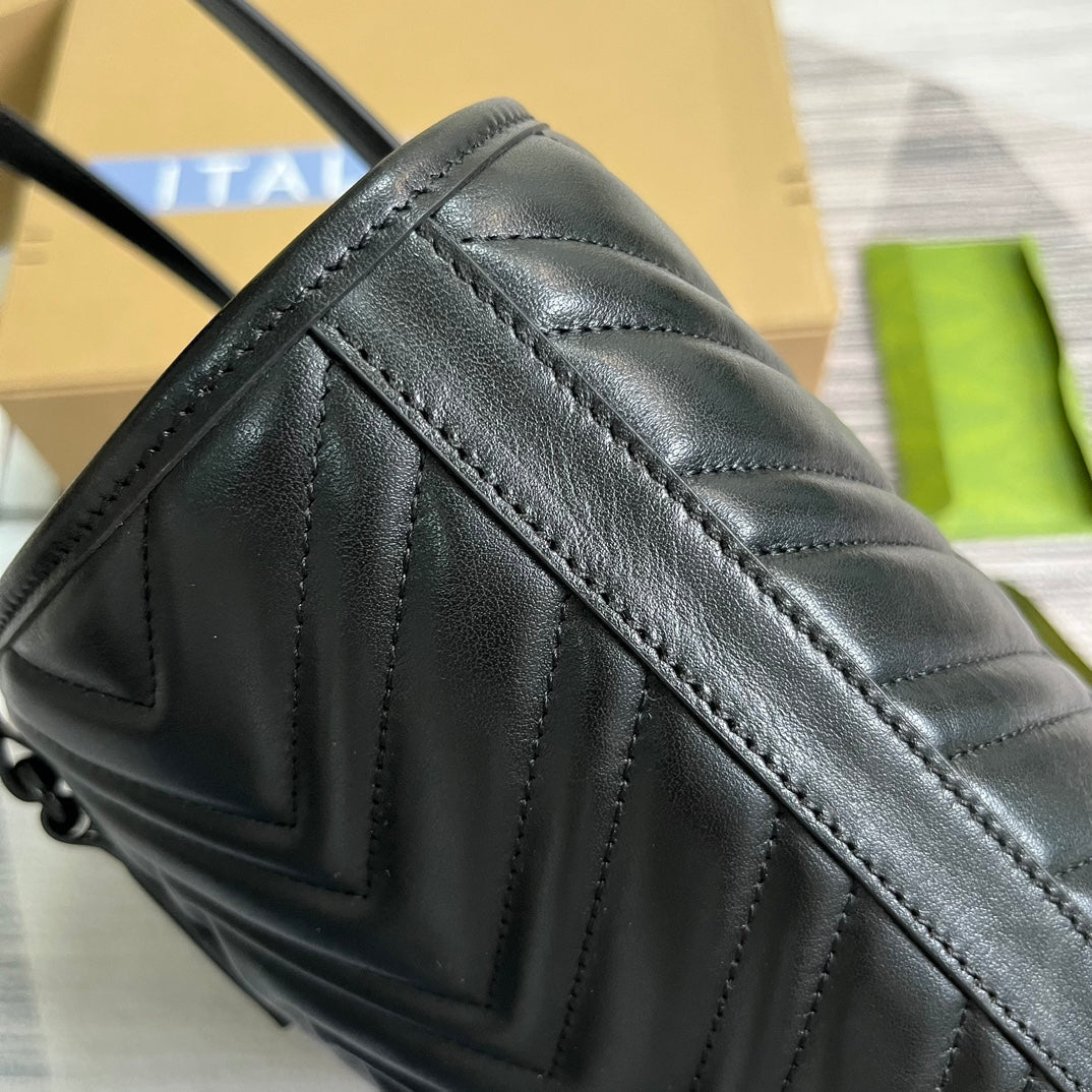 Grand sac fourre-tout GG MARMONT 38 en cuir de veau noir