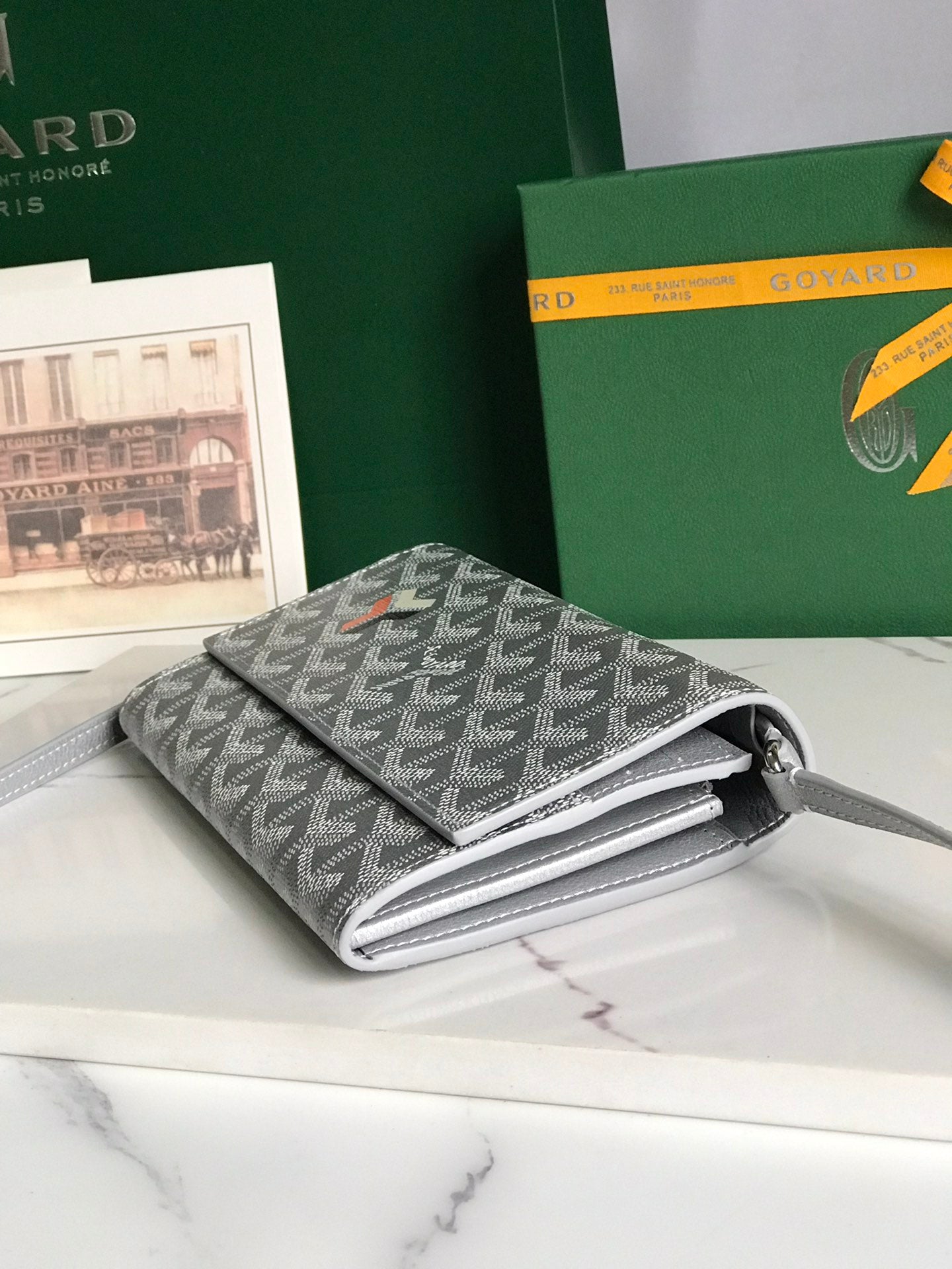 PORTEFEUILLE VARENNE CONTINENTAL 19 EN TOILE GOYARDINE GRIS
