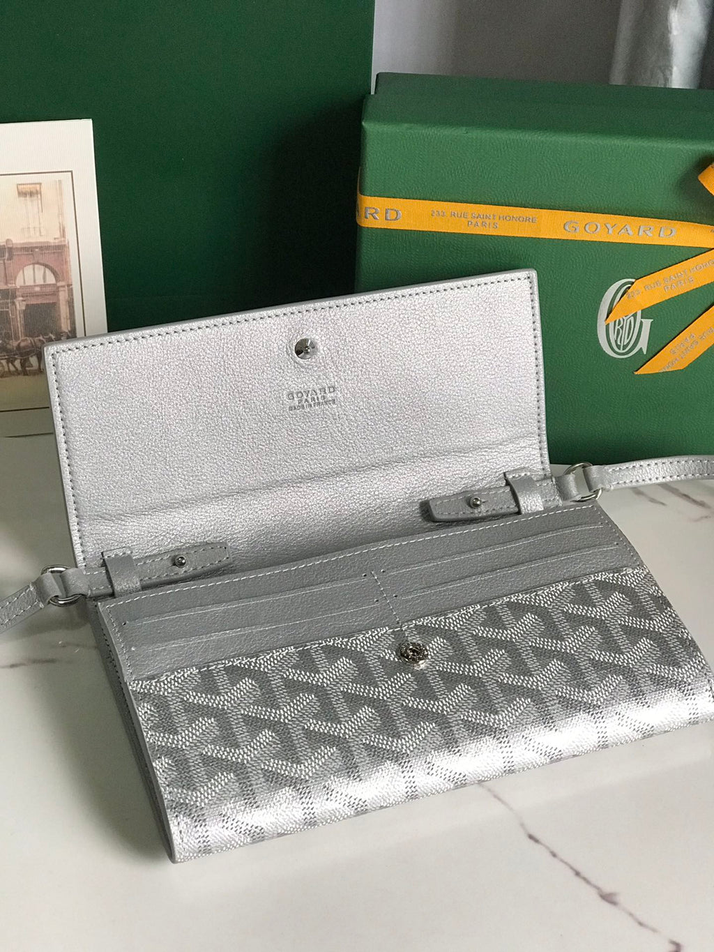 PORTEFEUILLE VARENNE CONTINENTAL 19 EN TOILE GOYARDINE GRIS