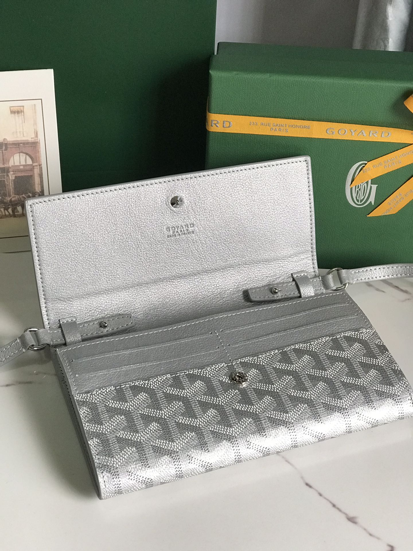 PORTEFEUILLE VARENNE CONTINENTAL 19 EN TOILE GOYARDINE GRIS