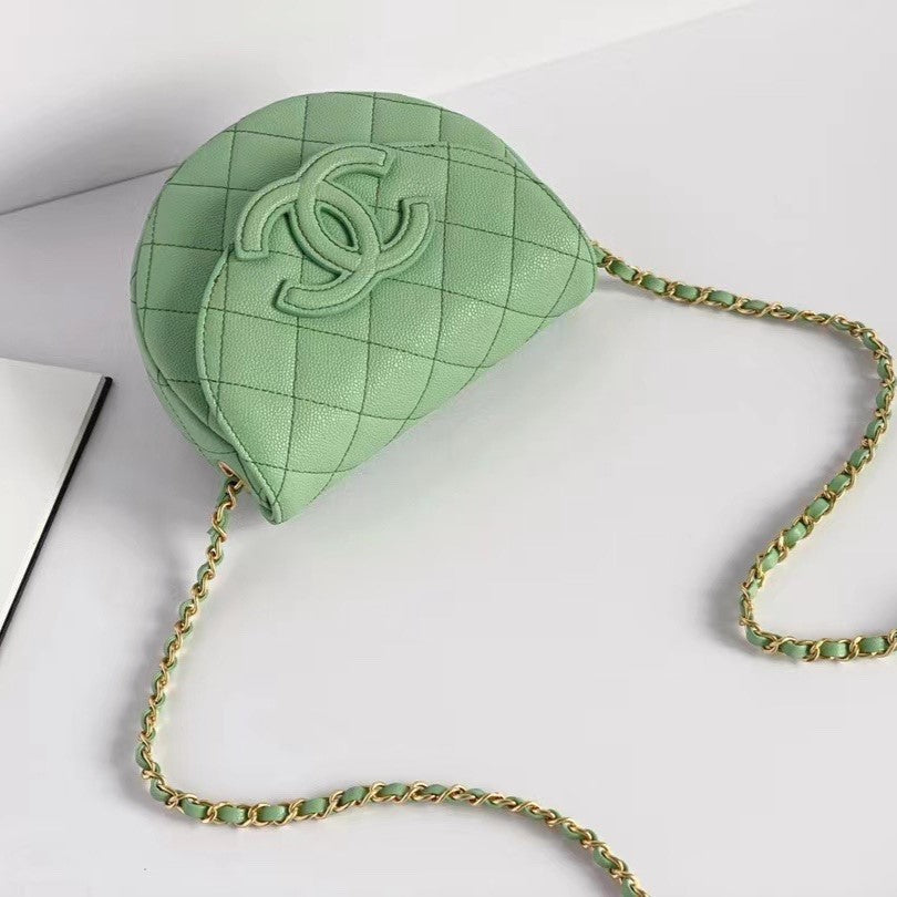 CC MINI MESSENGER 19CM VERT CLAIR CAVIAR 