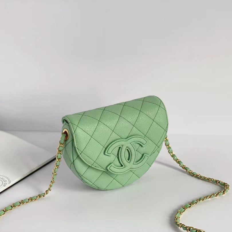 CC MINI MESSENGER 19CM VERT CLAIR CAVIAR 