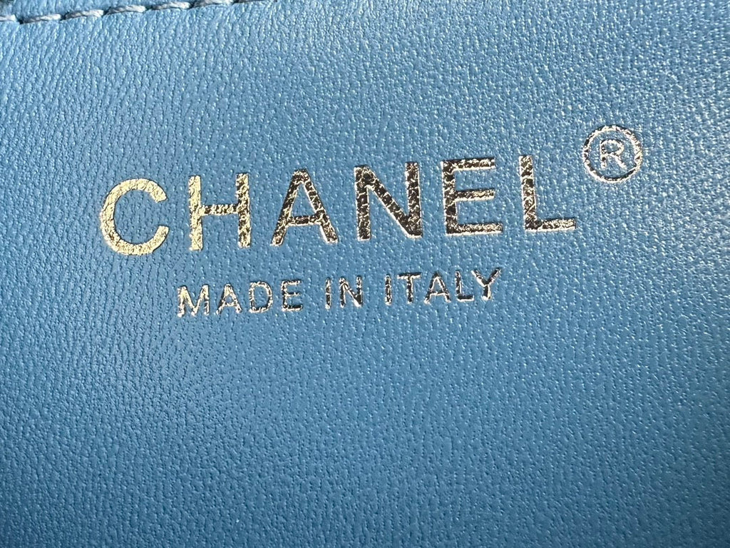 SAC À RABAT CC 12CM BLEU DENIM QUINCAILLERIE ARGENTÉE 