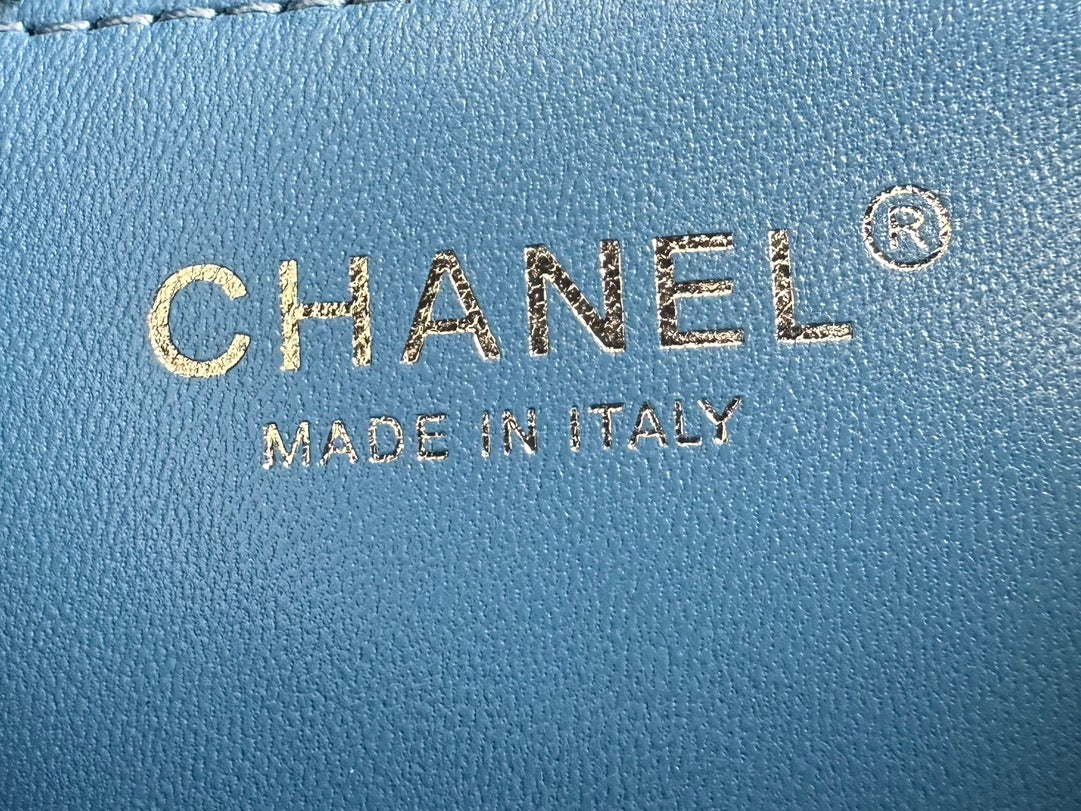SAC À RABAT CC 12CM BLEU DENIM QUINCAILLERIE ARGENTÉE 