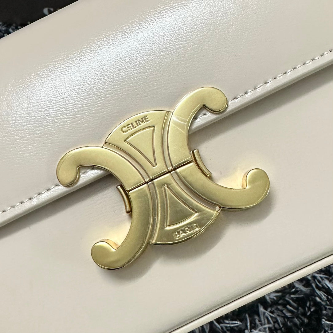 TRIPHOME 20 SAC À BANDOULIÈRE EN CUIR DE VACHE BLANC AVEC CHAÎNE