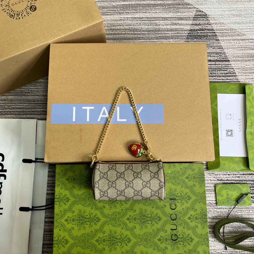 SAC SEAU GG MINI 12 EN TOILE BEIGE