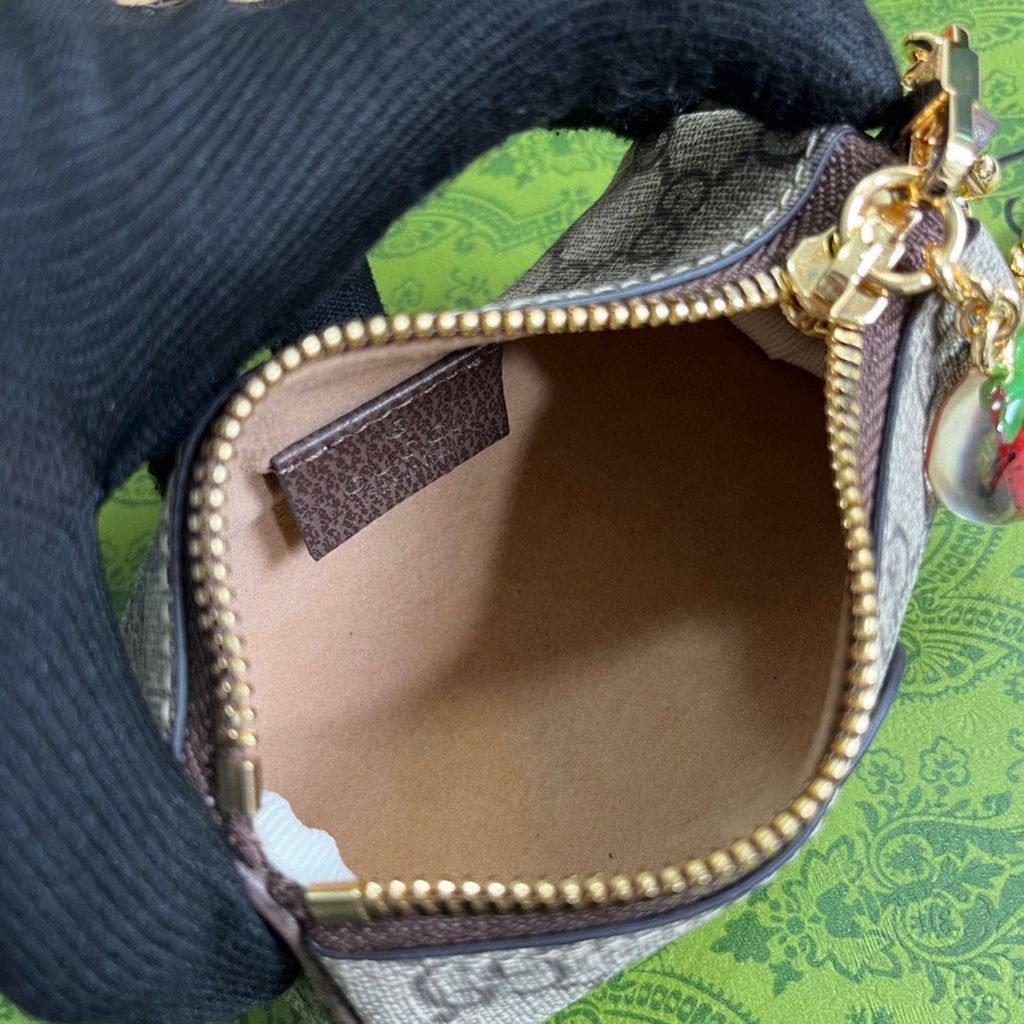 SAC SEAU GG MINI 12 EN TOILE BEIGE