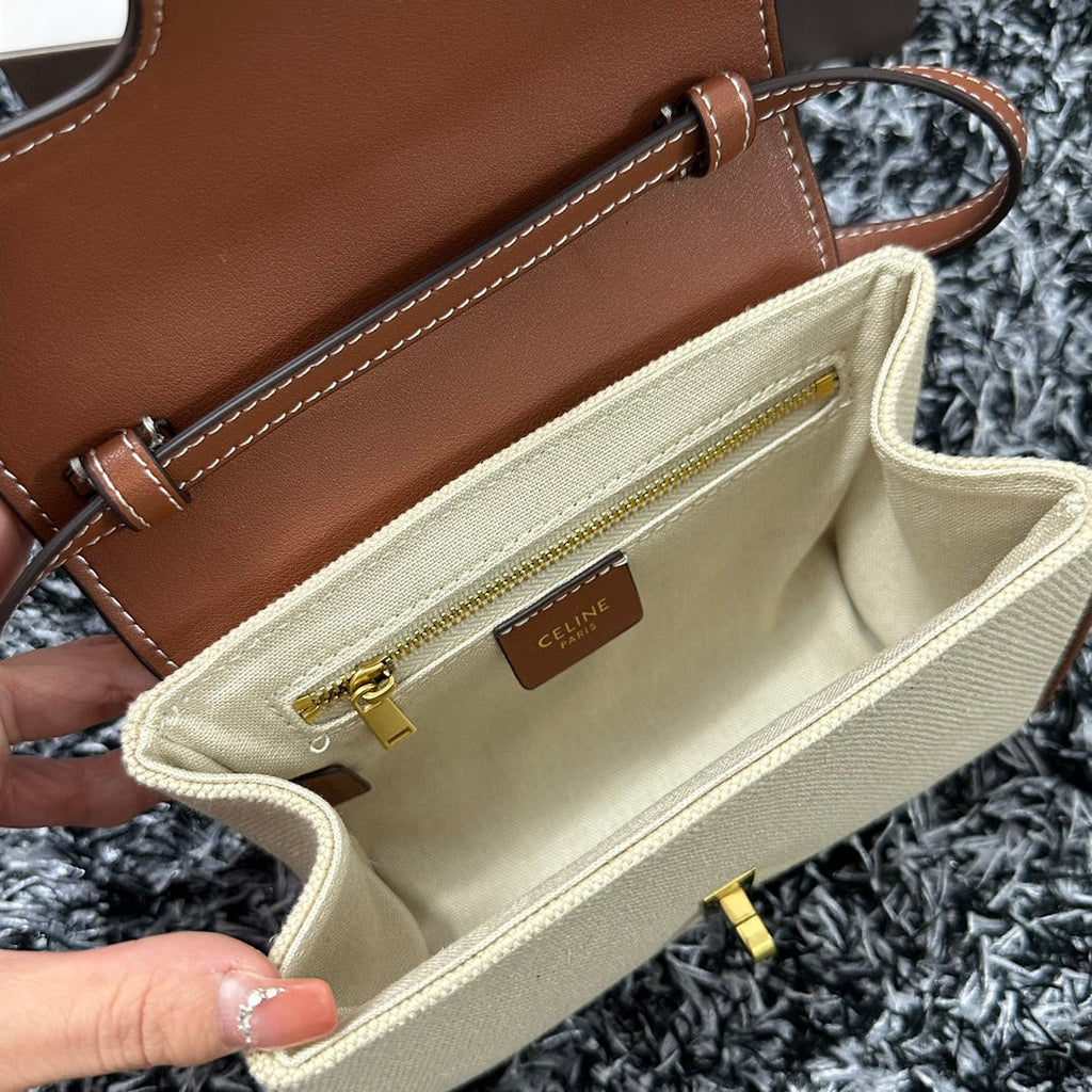 CLASSIC MINI 18 CUIR DE VEAU BLANC MARRON