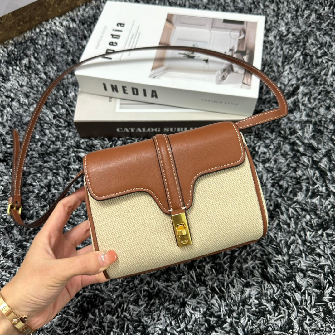 CLASSIC MINI 18 CUIR DE VEAU BLANC MARRON