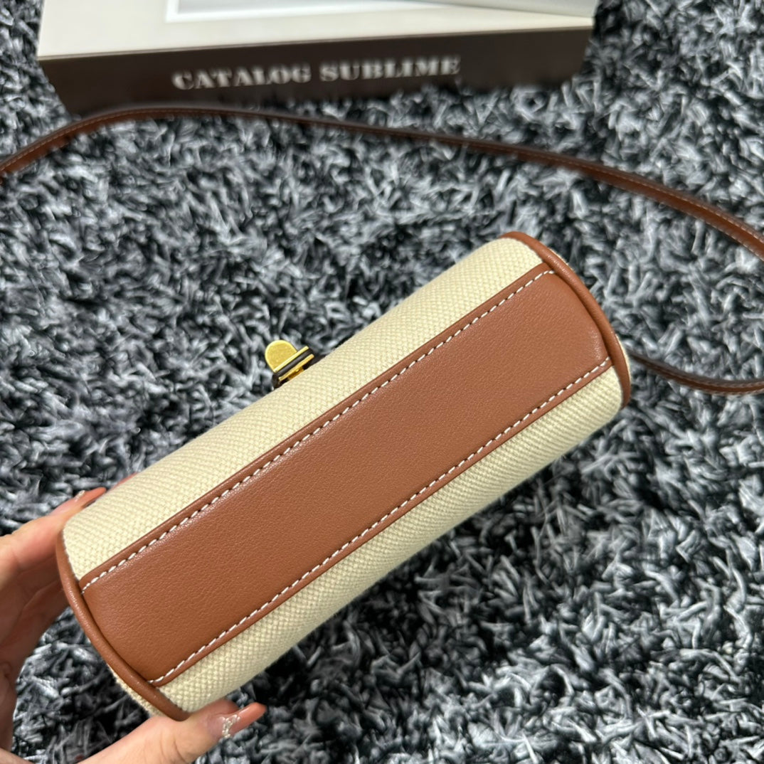 CLASSIC MINI 18 CUIR DE VEAU BLANC MARRON