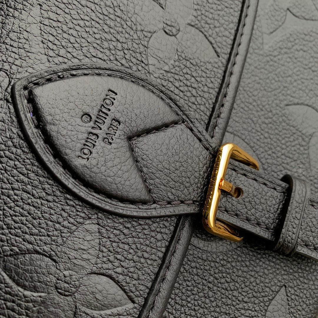 DIANE 24 CUIR EMPREINTE MONOGRAMME NOIR