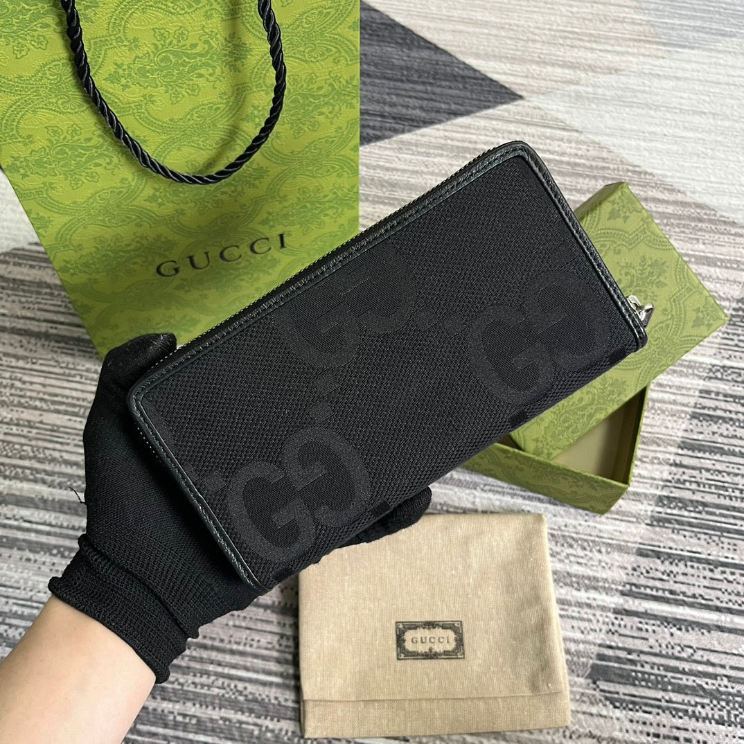 GG LONG WALLET 19 EN TOILE NOIRE