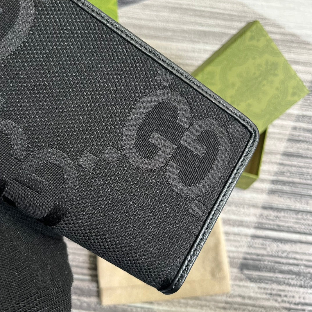 GG LONG WALLET 19 EN TOILE NOIRE