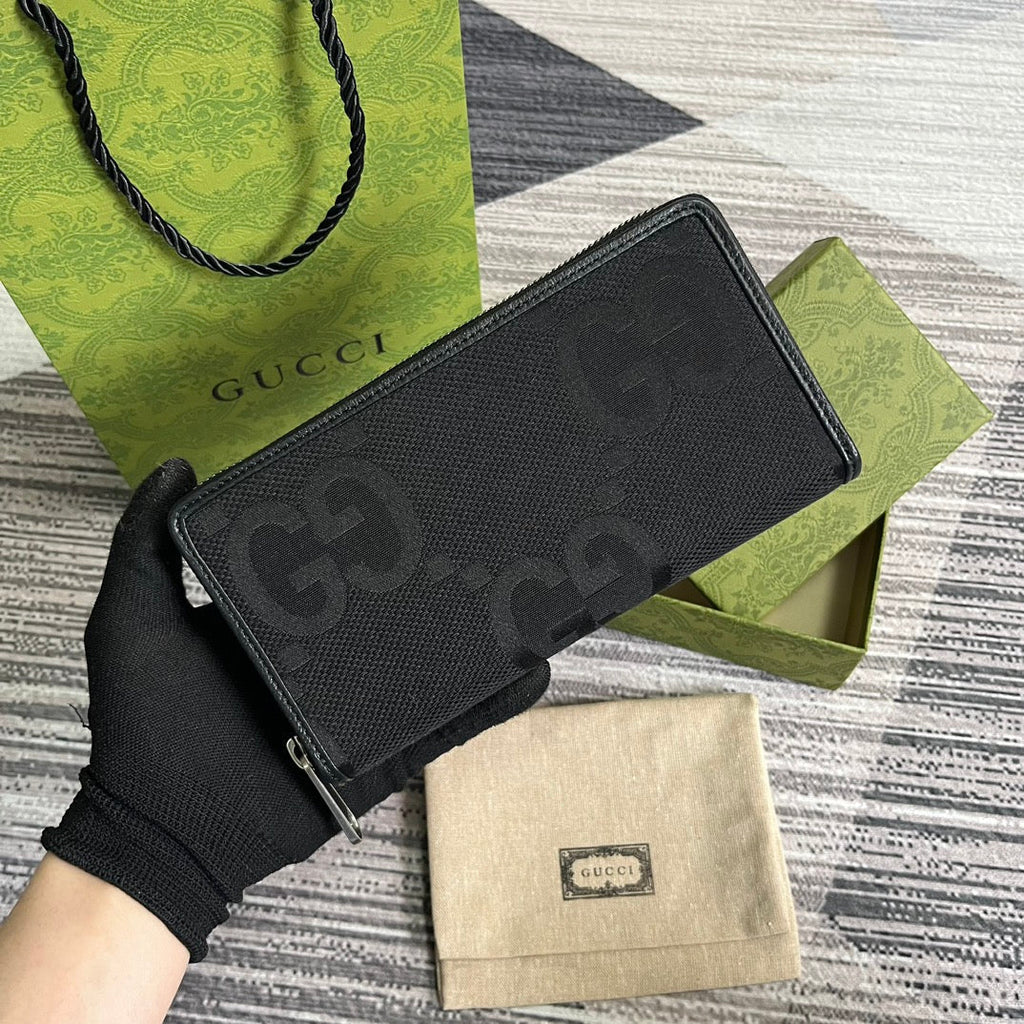 GG LONG WALLET 19 EN TOILE NOIRE