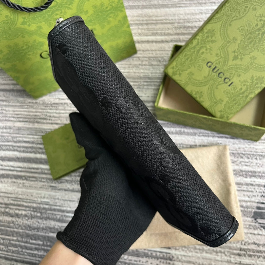 GG LONG WALLET 19 EN TOILE NOIRE