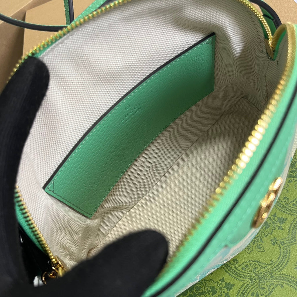 OPHIDIA GRANDE POCHETTE COSMETIQUE 24 CM TOILE MONOGRAMME BEIGE VERT