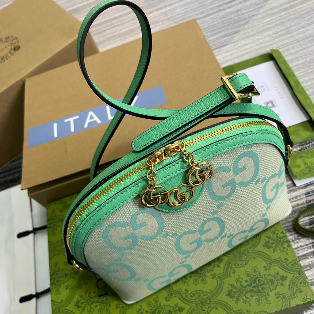 OPHIDIA GRANDE POCHETTE COSMETIQUE 24 CM TOILE MONOGRAMME BEIGE VERT